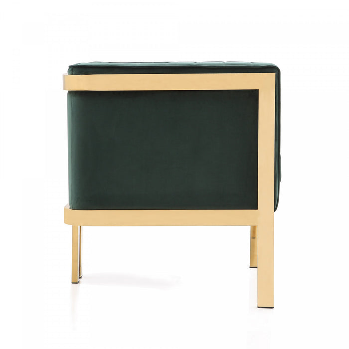 Fauteuil lounge moderne en velours Paramount vert foret - Lot de 2