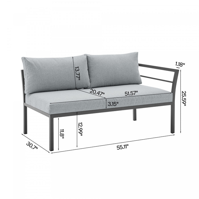 Ensemble de conversation moderne Sunnyside 5 pieces en gris