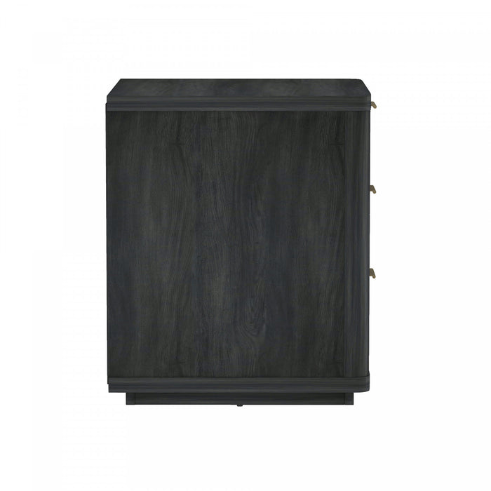 Table de nuit moderne Evelyn 20\" en gris charbon (3 tiroirs)