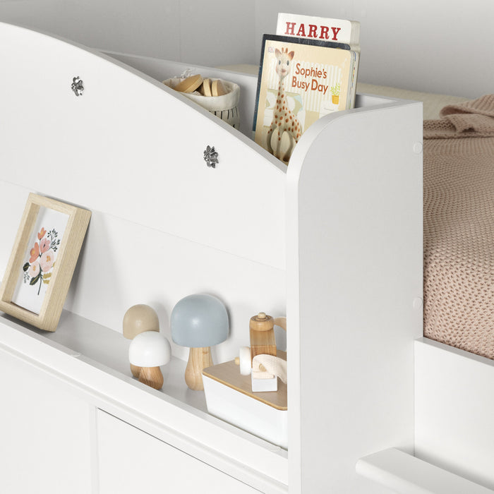 Tiara Lit Mezzanine Avec Bureau - Blanc Solide