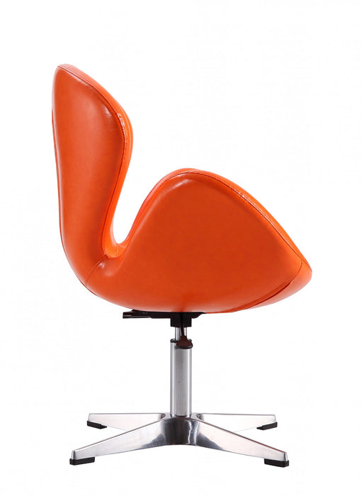 Fauteuil lounge pivotant moderne Raspberry en tissu orange - Lot de 2