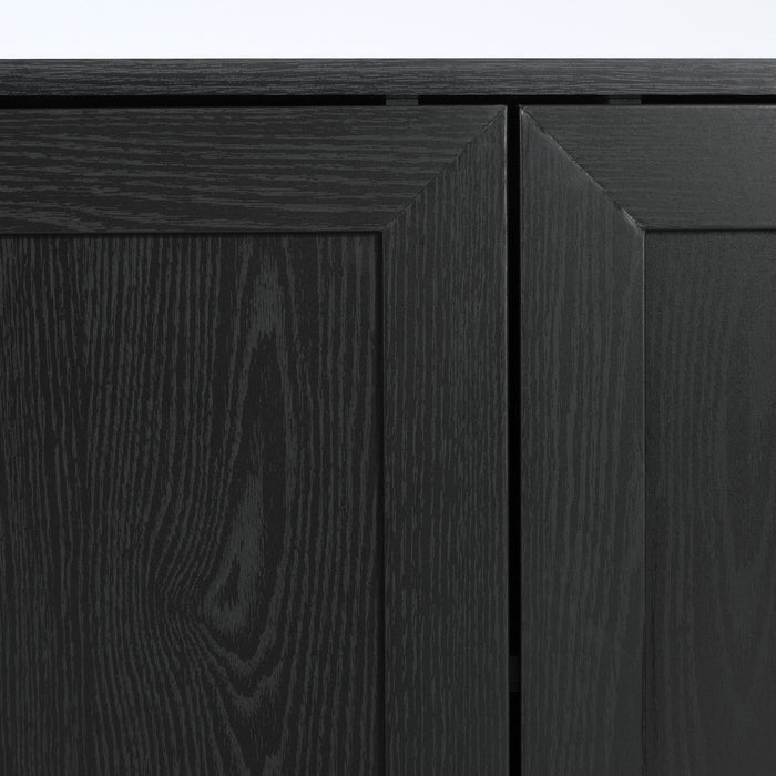 Armoire décorative Arum à 2 portes avec tablettes - chêne noir
