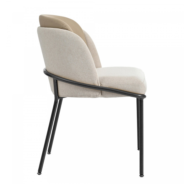 Olivia Ensemble de 6 chaises de salle a manger modernes avec pieds inclines et pieds reglables, beige