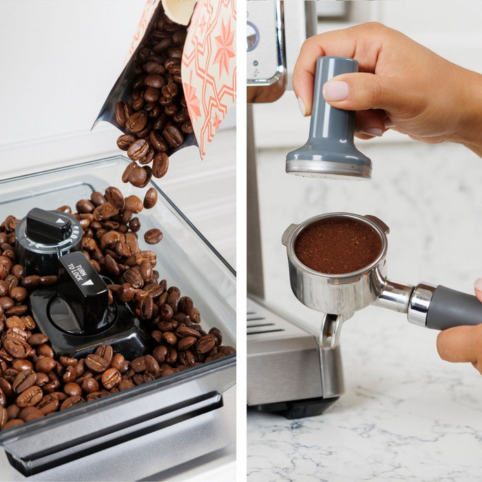 Machine à espresso Kenmore avec presse-mouture manuel, acier inoxydable - KKCMEMT