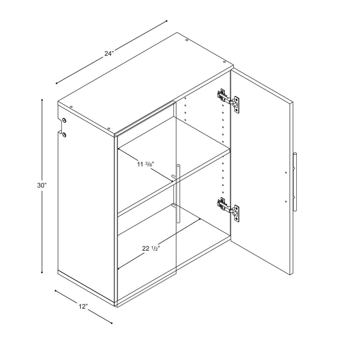 Armoire supérieure de rangement HangUps de 24 po - blanche