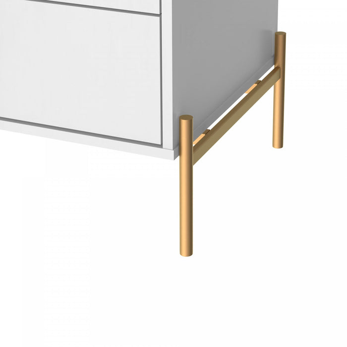 Table de nuit Jasper Moderne 25\" en blanc (2 tiroirs) - Lot de 2