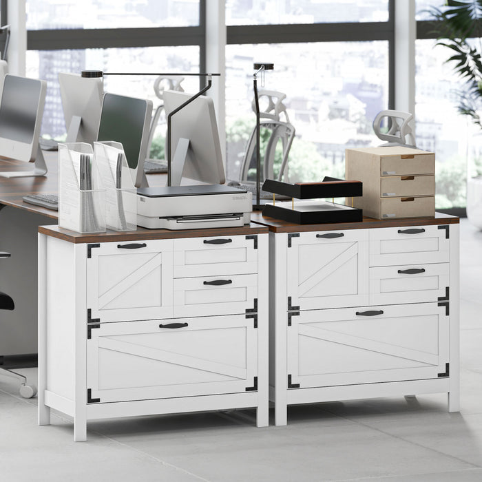 HOMCOM Classeur 4 tiroirs pour dossiers Lettre/A4/Legal, Blanc