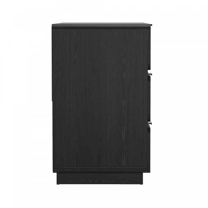 Commode contemporaine moderne Chrystie 60\" en noir (6 tiroirs)