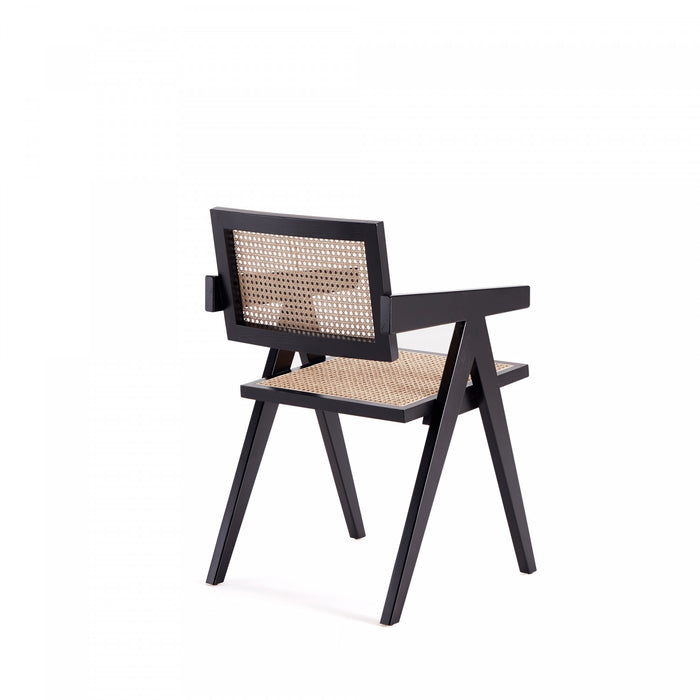 Fauteuil en bois au style industriel chic Hamlet en noir et naturel - Lot de 2