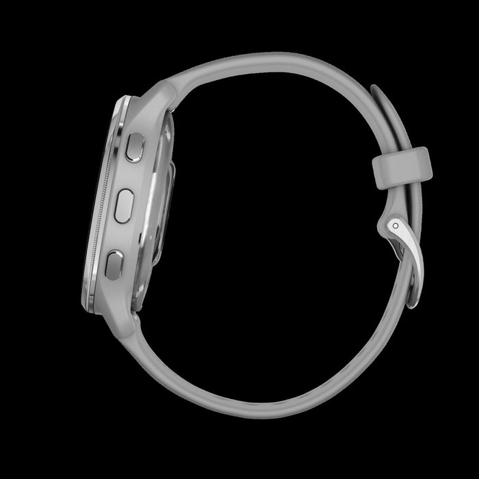 Montre Connectee Garmin Venu® 2 Plus - Suivi De Fitness, Lunette En Acier Inoxydable Argente Avec Boitier Gris Poudre