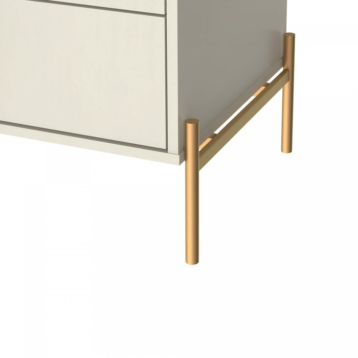 Table de nuit Jasper Moderne 25\" en blanc casse (2 tiroirs) - Lot de 2