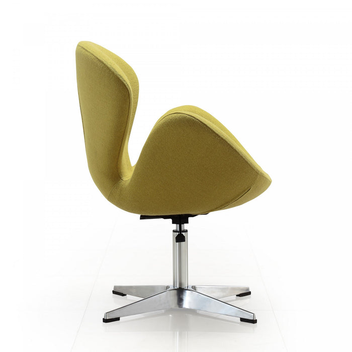 Fauteuil lounge pivotant moderne Raspberry en tissu vert - Lot de 2