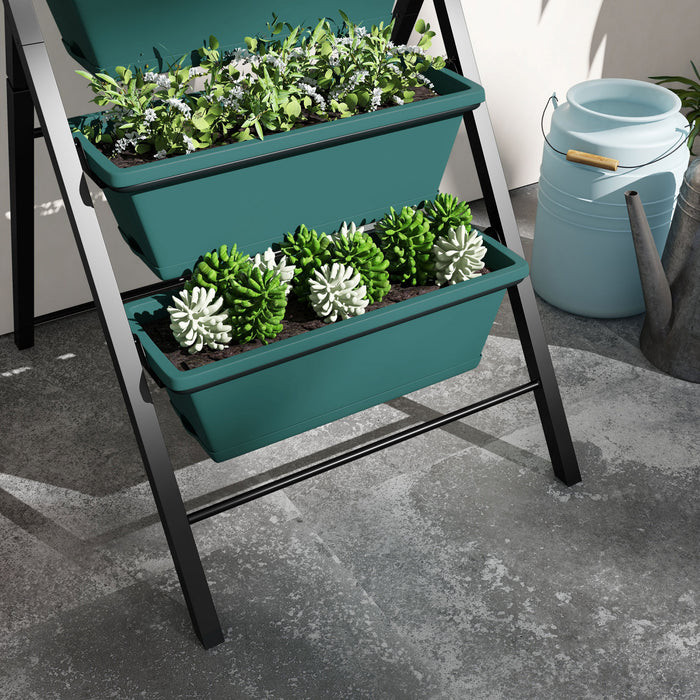Outsunny Jardin Vertical Sureleve A 5 Niveaux Avec 5 Bacs A Plantes