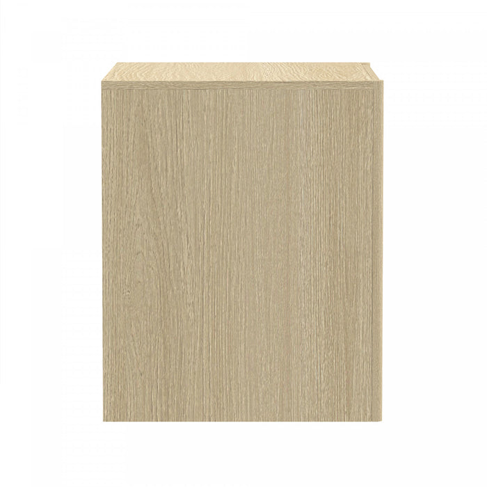 Table de nuit moderne Linda 24\" en chene naturel (2 tiroirs) - Lot de 2