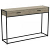 Console moderne de 48 po avec 2 tiroirs - taupe foncé avec métal noir