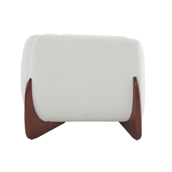 Harold Canape 3 places en bois de 82,75\" avec revetement boucle et sherpa, beige