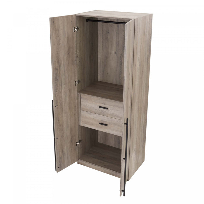 Armoire moderne Lee 32\" en gris rustique - Ensemble de 3