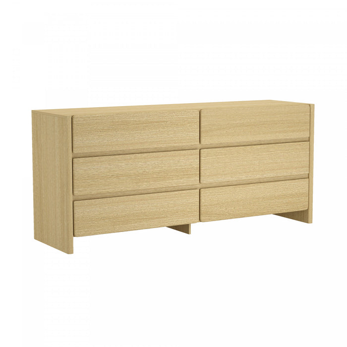 Linda Moderne Commode 2 Pieces et Table de Nuit en Chene Naturel