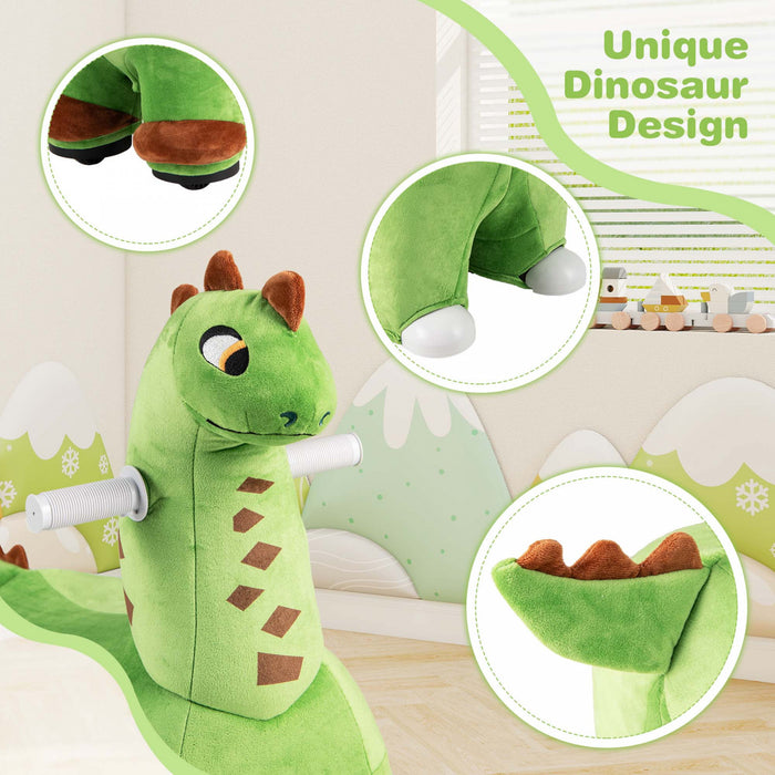 Costway 6v Kids Ride Sur Dinosaur Avec Pedale De Pied De Mer Rembourree Musique En Avant Et Roues