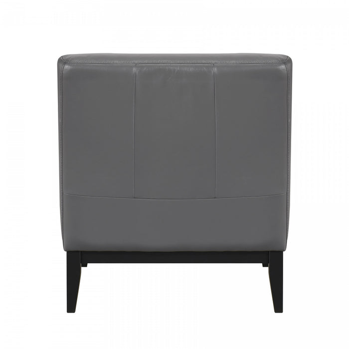 Fauteuil D'appoint Murdock En Cuir Gris Fonce