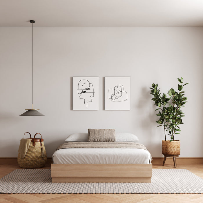 Grand lit plateforme Milano Nordika - chêne blond naturel