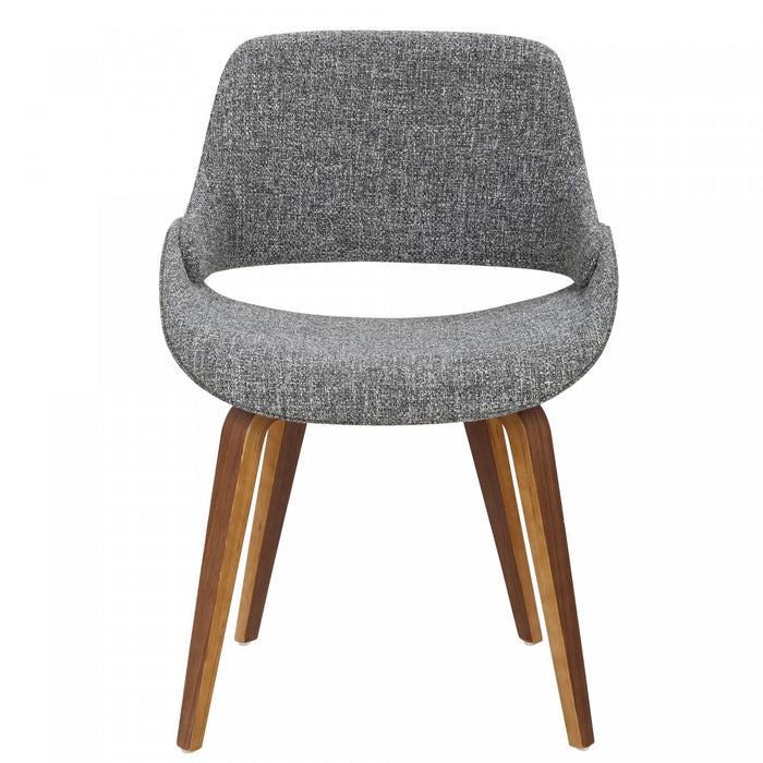 Chaise d’appoint de salle à manger moderne du milieu du 20e siècle Fabrico en tissu gris - ensemble de 2