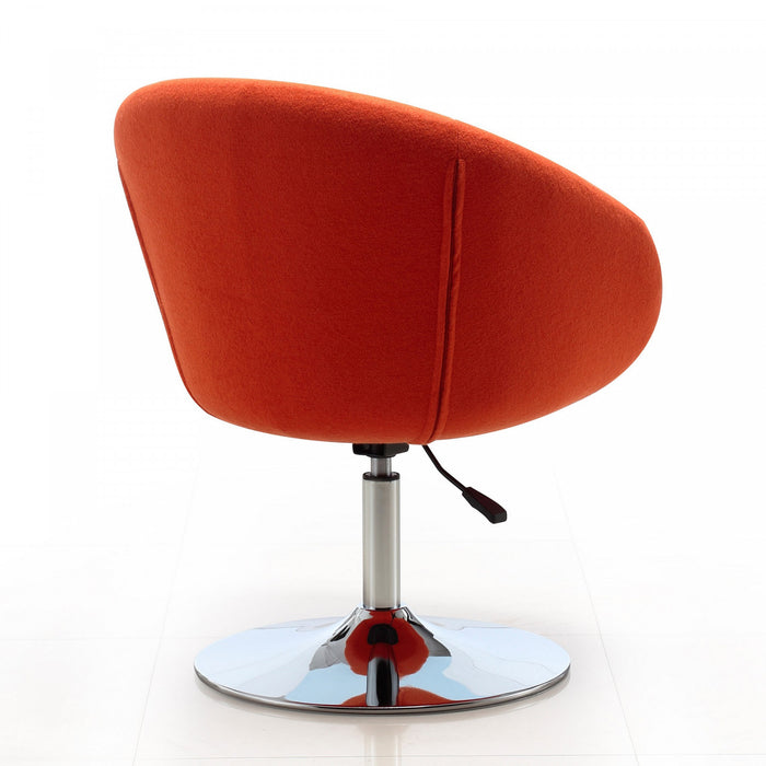 Fauteuil lounge pivotant moderne Hopper en tissu orange - Lot de 2
