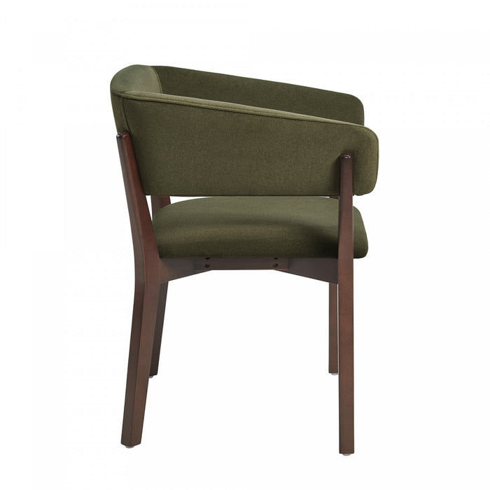 Fauteuil Blake moderne en bois avec effet mohair vert