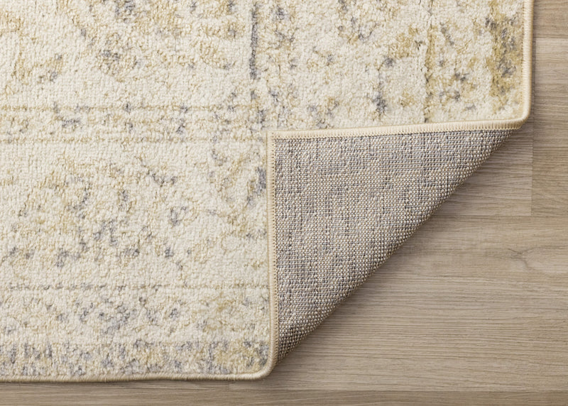 Carpette discrète, traditionnelle et élégante Ellis beige et crème - 5 pi 3 po x 7 pi 7 po