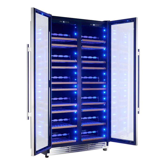 Cave a vin Vernazza de 40\" cote a cote a double zone, capacite de 25,07 pi³, en acier inoxydable-FWCDR6642-40S