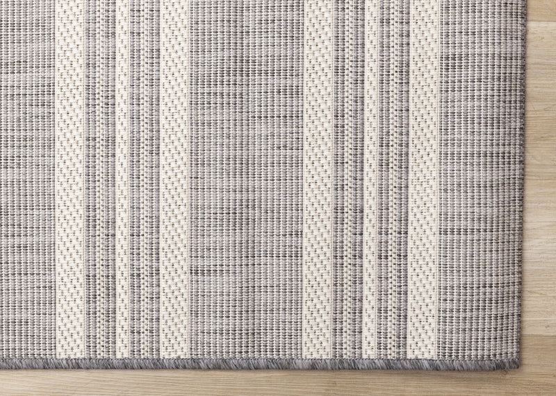 Tapis Jackson a rayures creme taupe, 7'10'' x 10'6''