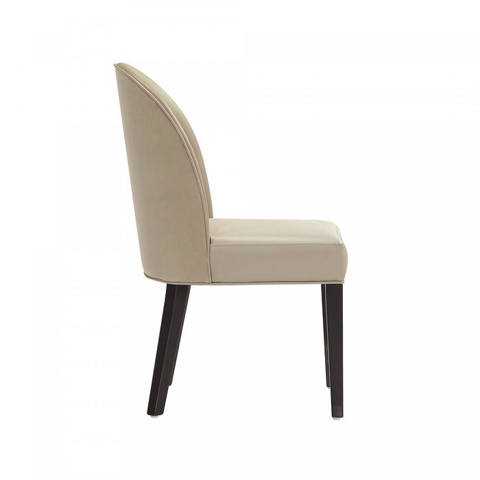 Chaise de salle a manger moderne en bois Hillman avec revetement en tissu couleur sable - Lot de 4