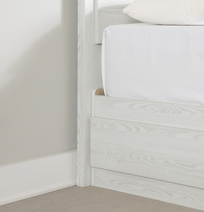 Arlen Ensemble Lit Matelot 3 Tiroirs Et Tete De Lit - Pin Blanc