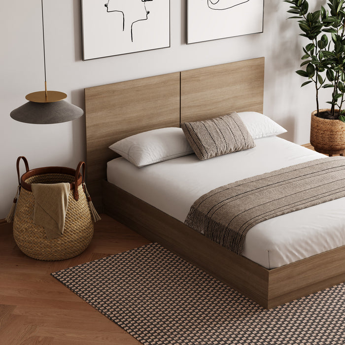 Lit double plateforme Milano Nordika - chêne brun