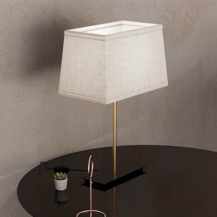 Lampe de table carrée classique dorée de 24 po avec abat-jour texturé