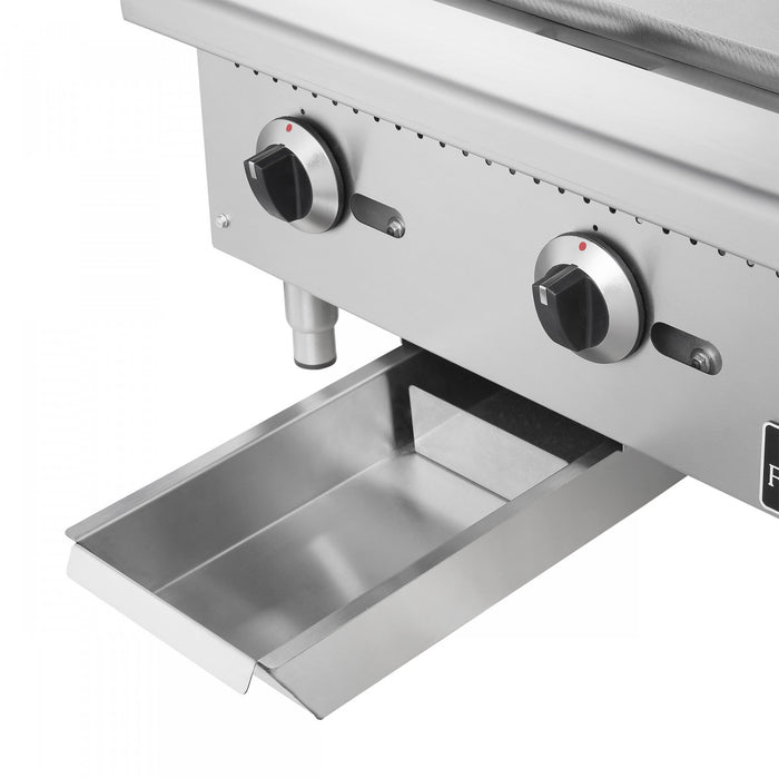 Plaque de cuisson a gaz Commerciale de 24 pouces, 2 bruleurs, 60 000 BTU, acier inoxydable – FCMGG0055-24