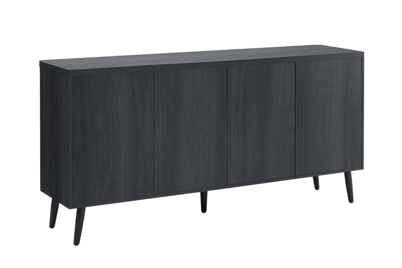 Buffet Jodie style mid-century moderne 65\" a rainures en gris charbon