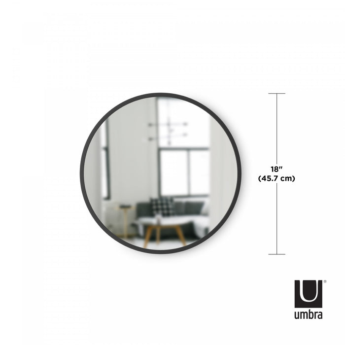 Miroir mural rond décoratif Hub de Umbra de 18 po x 18 po - noir