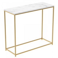 Console moderne de 31 po - marbre avec métal doré