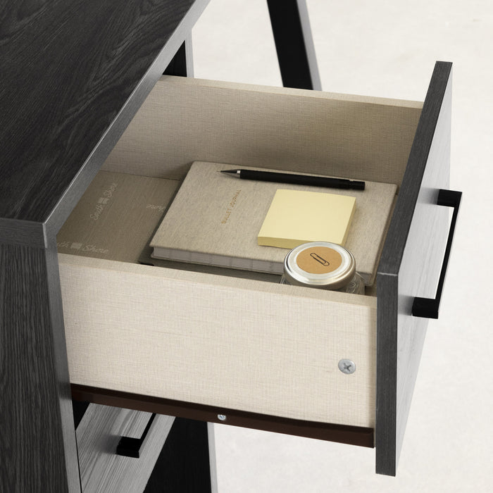 Bureau d’ordinateur Zolten avec multiprise - chêne gris