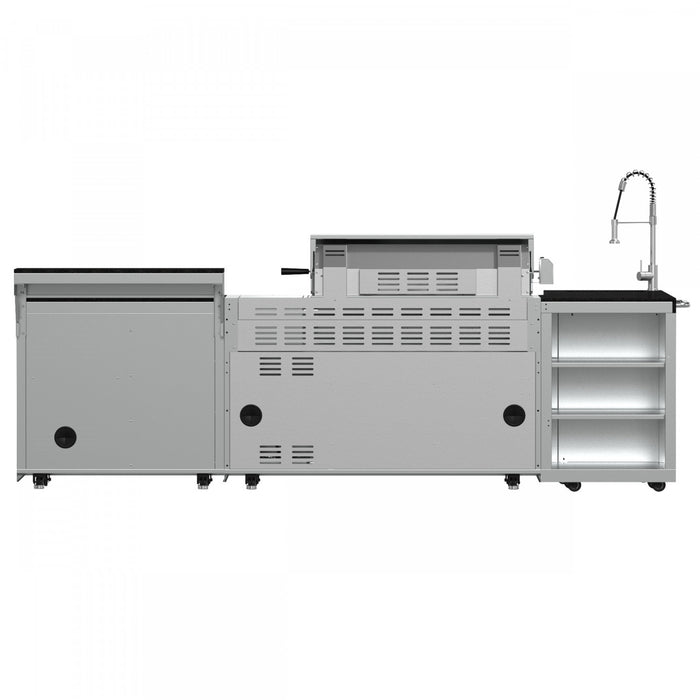 Cuisine d'exterieur Bulnes – BBQ en acier inoxydable de 84 000 BTU et comptoirs noirs – FODKT2520BLK