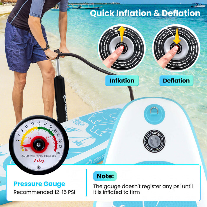 Grand Tableau Gonflable De Sup Goplus, Tableau De Pagaie Portable Avec Des Anneaux 5d