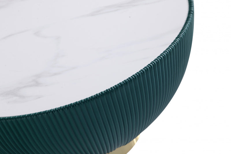 Ensemble moderne Anderson de 3 tables : table basse et tables d’appoint en vert