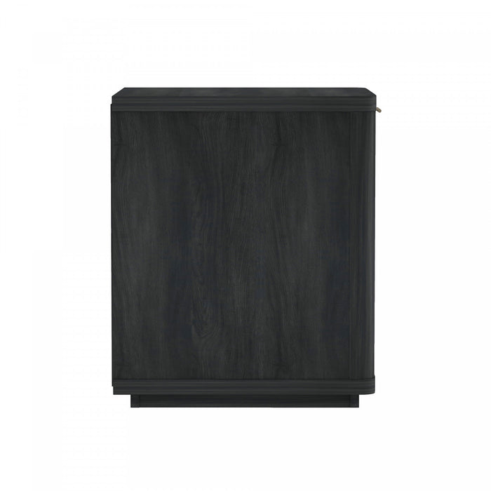 Table de nuit moderne Evelyn 20\" en gris charbon (1 tiroir) - Lot de 2