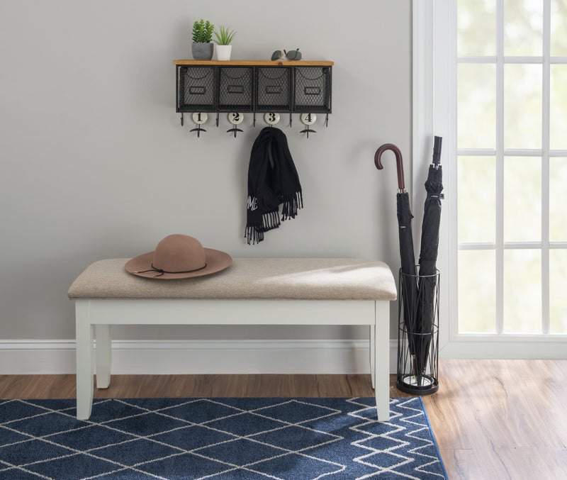 Banc de salle à manger Jane en tissu avec rangement - brun