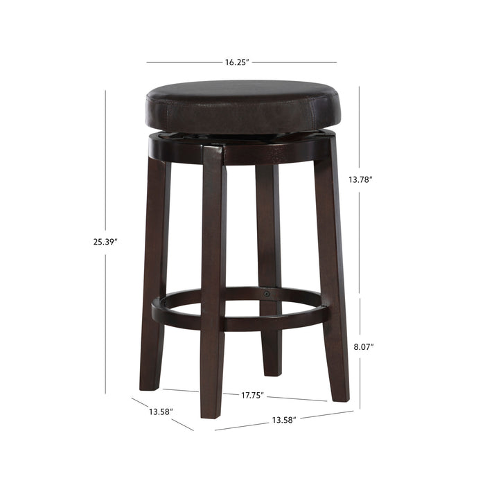 Tabouret Maya de hauteur comptoir en similicuir - brun