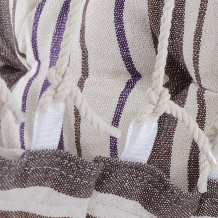 Outsunny Chaise Balancoire En Corde Tissee Pour Siege De Hamac Suspendu Portable Lit De Couchage Pour Jardin Exterieur Camping Marron