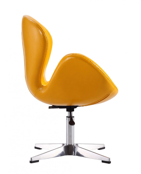 Fauteuil lounge pivotant moderne Raspberry en tissu jaune - Lot de 2