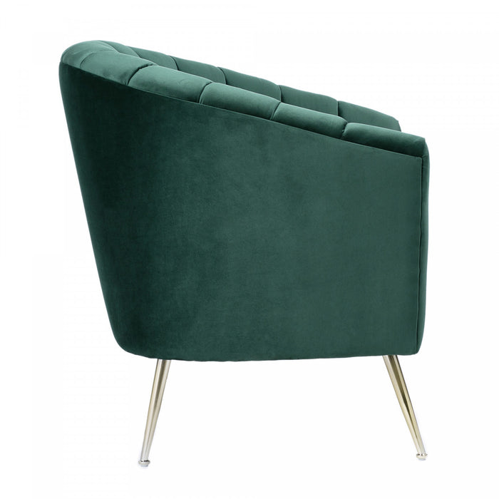 Fauteuil d’appoint moderne du milieu du siecle Rosemont en velours vert – Lot de 2