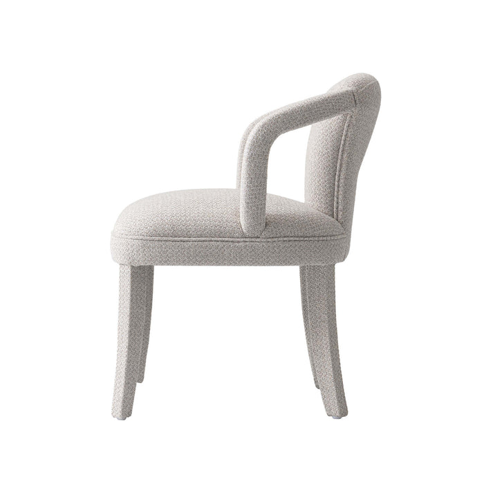 Fauteuil Palmer style milieu du siecle moderne en tweed argente - Lot de 2